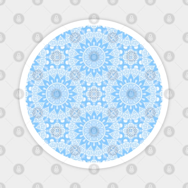 Ornamental floral mandala blue #7 Magnet by GreekTavern